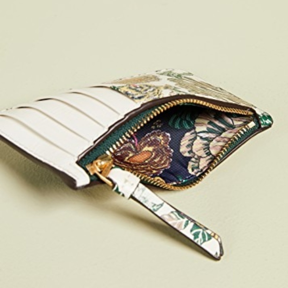 Tory Burch Floral Tassel Topcard Wallet